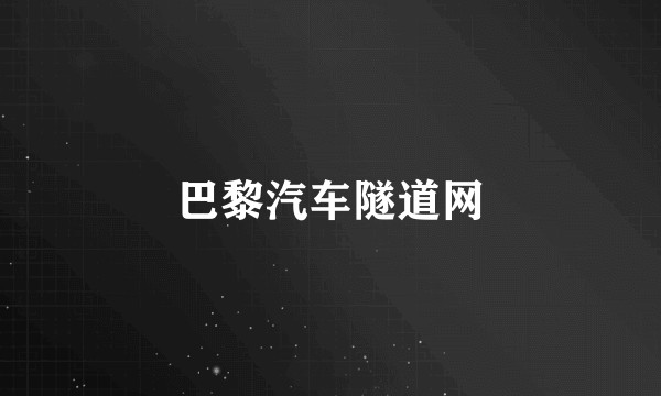 巴黎汽车隧道网