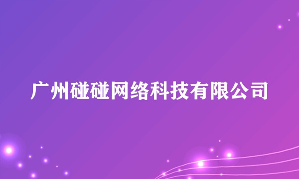 广州碰碰网络科技有限公司
