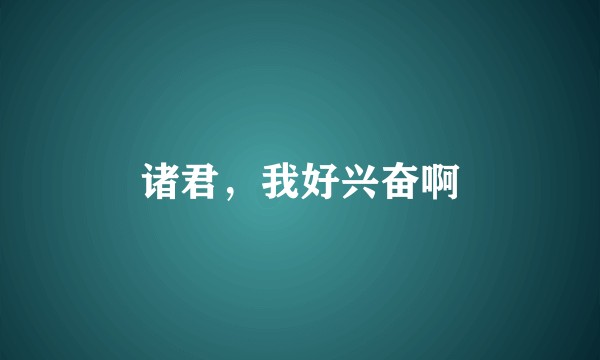 诸君，我好兴奋啊
