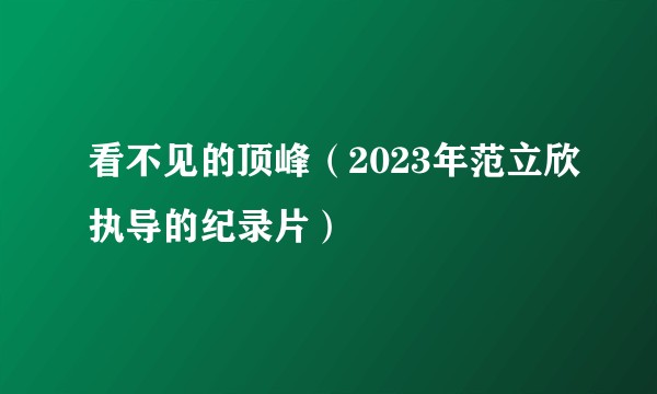 看不见的顶峰（2023年范立欣执导的纪录片）