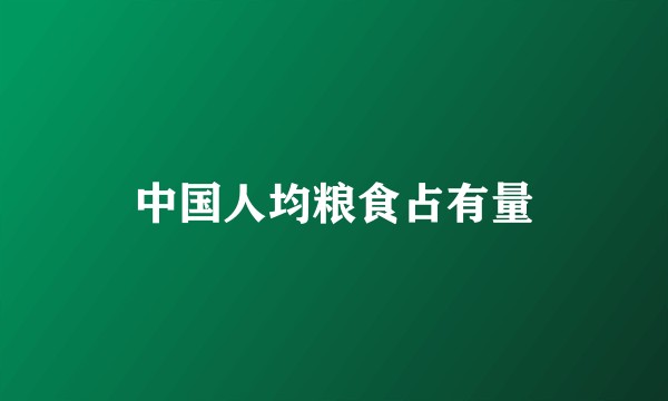 中国人均粮食占有量