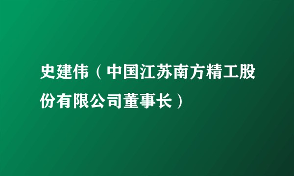 史建伟（中国江苏南方精工股份有限公司董事长）