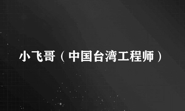小飞哥（中国台湾工程师）