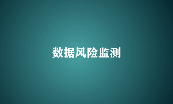 数据风险监测