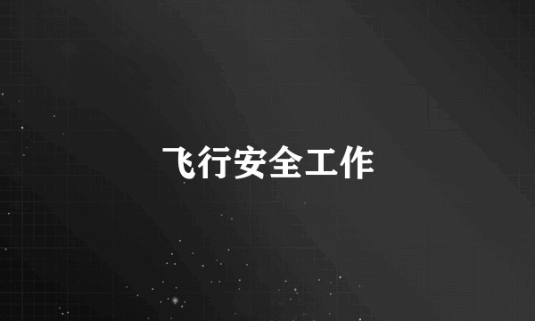 飞行安全工作
