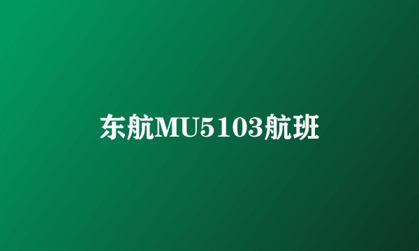 东航MU5103航班