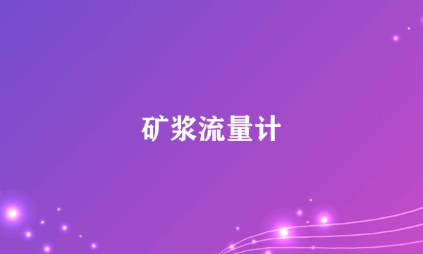 矿浆流量计