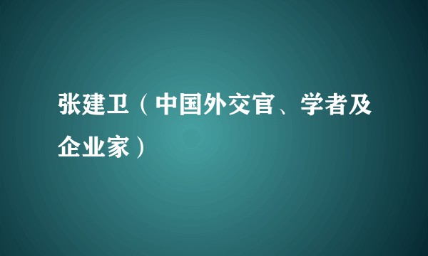 张建卫（中国外交官、学者及企业家）
