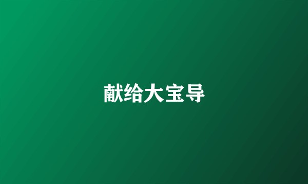 献给大宝导