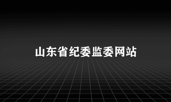 山东省纪委监委网站