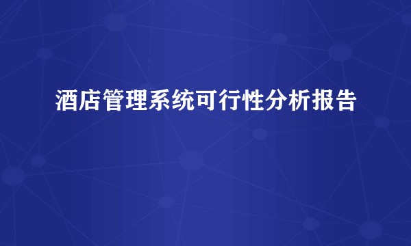 酒店管理系统可行性分析报告