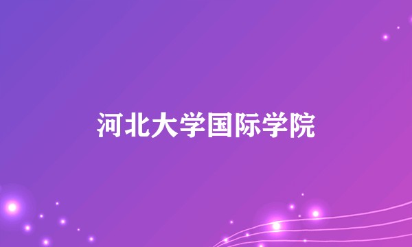 河北大学国际学院