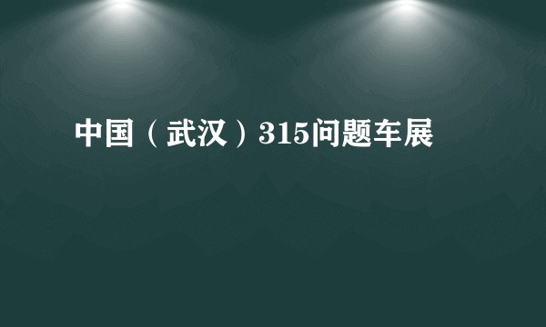 中国（武汉）315问题车展