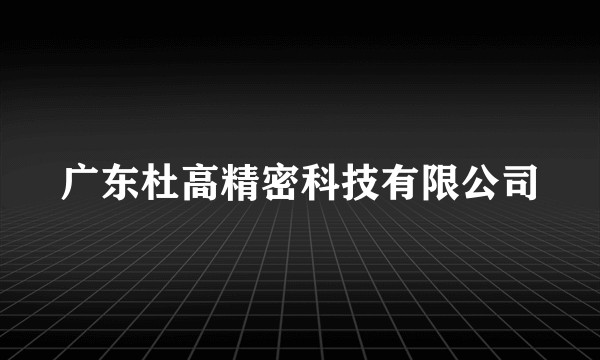 广东杜高精密科技有限公司