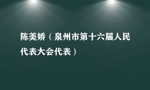 陈美娇（泉州市第十六届人民代表大会代表）