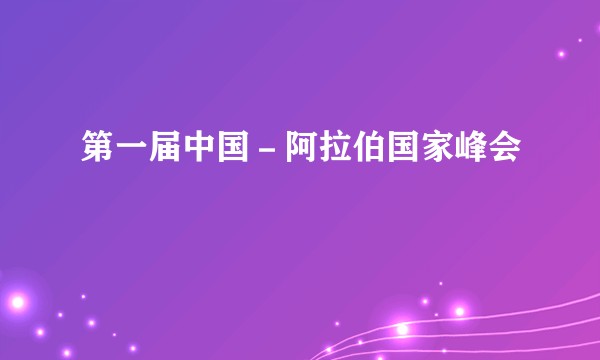 第一届中国－阿拉伯国家峰会