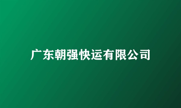 广东朝强快运有限公司
