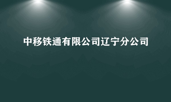 中移铁通有限公司辽宁分公司