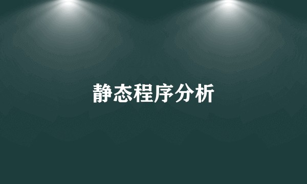 静态程序分析