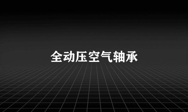 全动压空气轴承