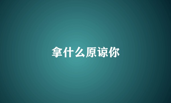 拿什么原谅你