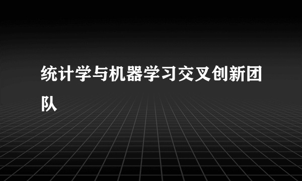 统计学与机器学习交叉创新团队