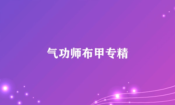 气功师布甲专精