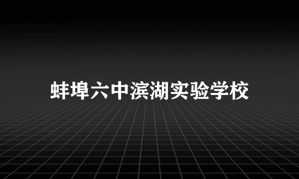 蚌埠六中滨湖实验学校