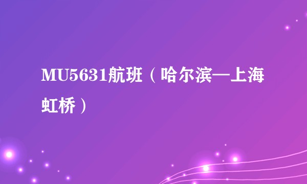 MU5631航班（哈尔滨—上海虹桥）