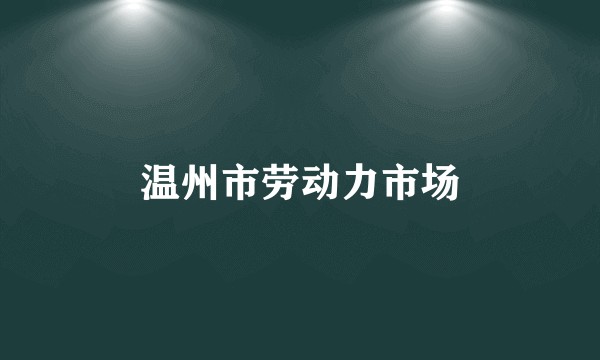 温州市劳动力市场