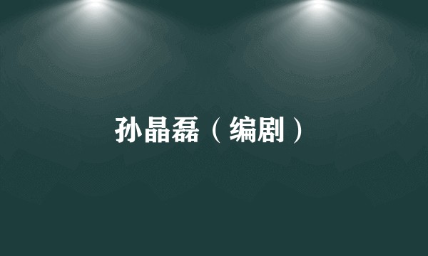 孙晶磊（编剧）