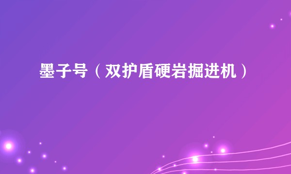 墨子号（双护盾硬岩掘进机）