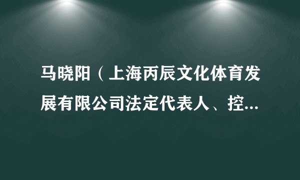 马晓阳（上海丙辰文化体育发展有限公司法定代表人、控股股东）