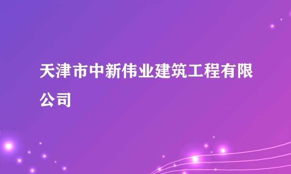 天津市中新伟业建筑工程有限公司