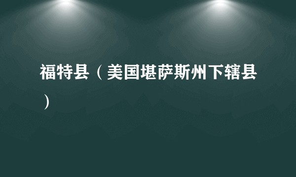 福特县（美国堪萨斯州下辖县）