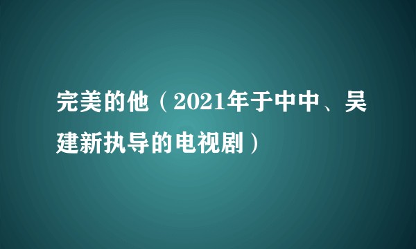 完美的他（2021年于中中、吴建新执导的电视剧）