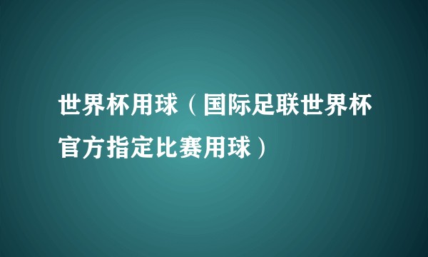 世界杯用球（国际足联世界杯官方指定比赛用球）
