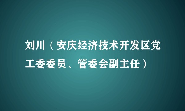 刘川（安庆经济技术开发区党工委委员、管委会副主任）