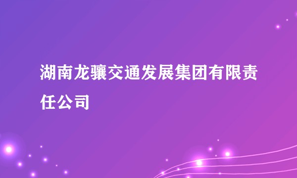 湖南龙骧交通发展集团有限责任公司