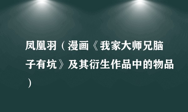 凤凰羽（漫画《我家大师兄脑子有坑》及其衍生作品中的物品）