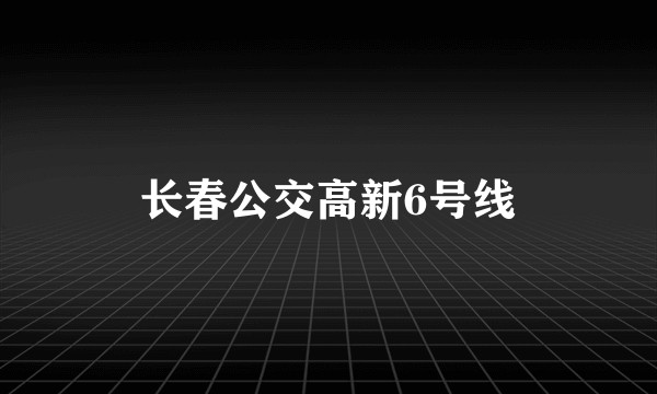 长春公交高新6号线