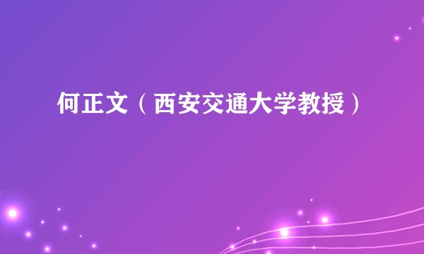何正文（西安交通大学教授）