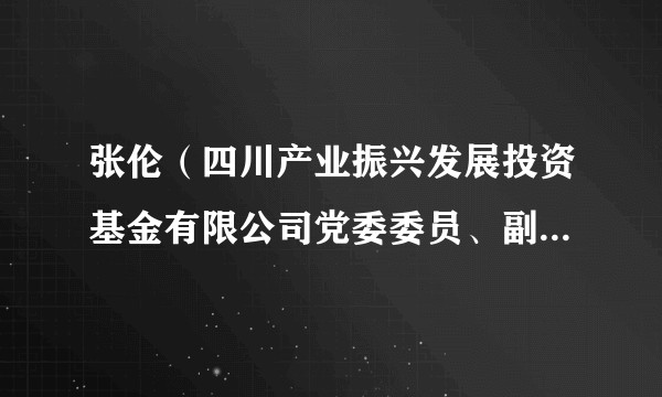 张伦(四川产业振兴发展投资基金有限公司党委委员、副总经理)