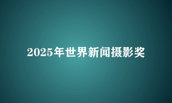 2025年世界新闻摄影奖