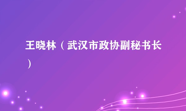 王晓林(武汉市政协副秘书长)