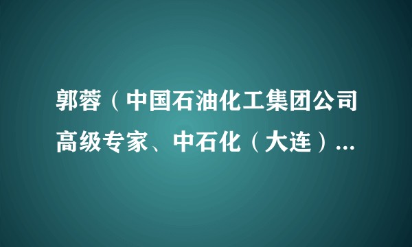 郭蓉（中国石油化工集团公司高级专家、中石化（大连）石油化工研究院有限公司首席专家）