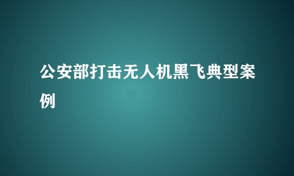 公安部打击无人机黑飞典型案例