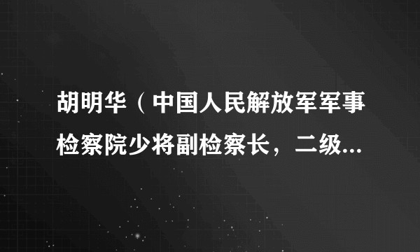 胡明华（中国人民解放军军事检察院少将副检察长，二级大检察官）