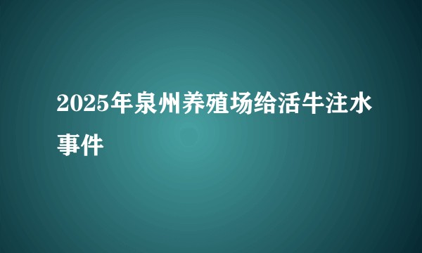 2025年泉州养殖场给活牛注水事件