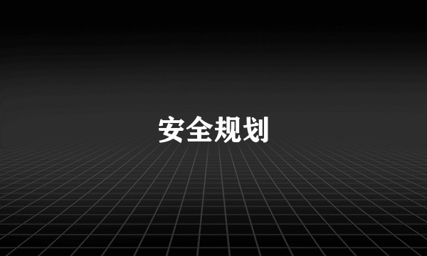 安全规划
